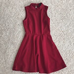 wine red dress